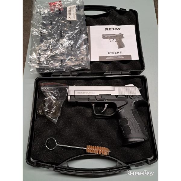 PAK 9mm  RETAY XTREME bi couleur neuf 0 tir + 1 chargeur 14 coups + bo�te 50 BAB  titan
