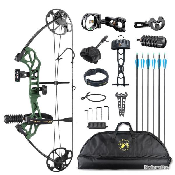 Arc � poulies Topoint Compound Package Starting 28" Vert fonc�