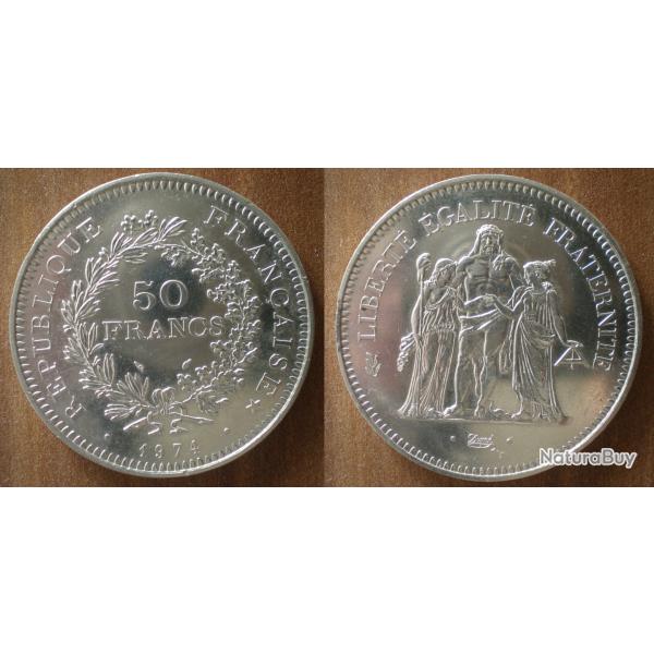 France 50 Francs 1974 Piece Hercule Franc Hercules