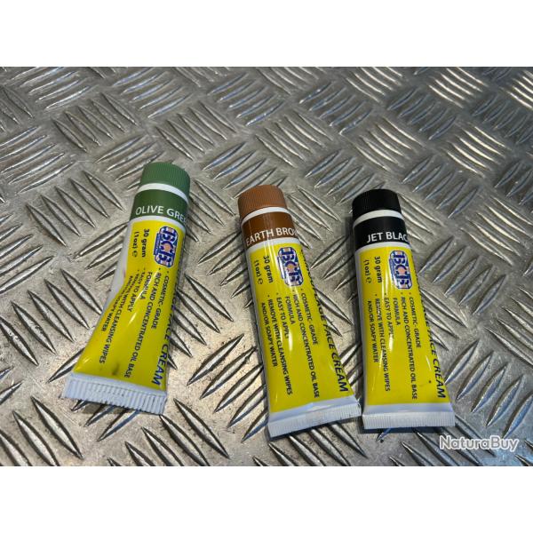 bcb 3 tube cr�me maquillage camo de 30 g camouflage vert noir et marron