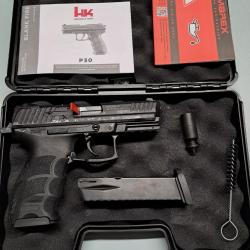 PAK 9mm HK P30 UMAREX  neuf 0 tir + 2 chargeurs 15 coups + bo&icirc;te 50 BAB  titan