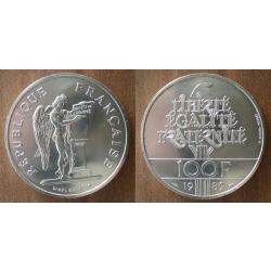 France 100 Francs 1989 Droits de l Homme Piece Commemo Argent