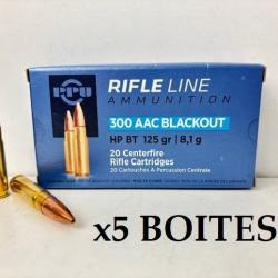 5 Boites de Balles Partizan cal 300 BLACKOUT AAC 125gr