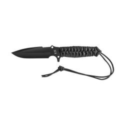 Couteau fixe TB Outdoor Maraudeur Paracord 550 Lisse - Noir
