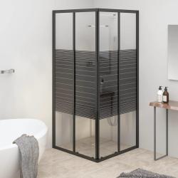 Cabine de douche &agrave; rayures ESG 80x80x180 cm Noir