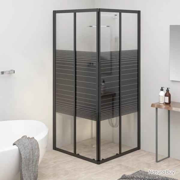 Cabine de douche � rayures ESG 80x80x180 cm Noir alsavelo