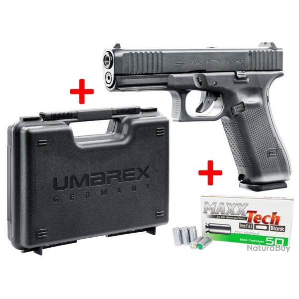 Promo Jusqu'au 28/02/26 PISTOLET GLOCK 17 GEN5 CAL 9 MM PAK + Mallette + 50 Cartouche � Blanc