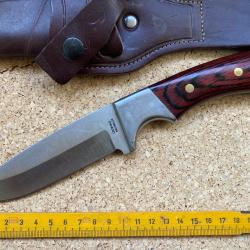 COUTEAU CHASSE TYPE POIGNARD "CROWNING" VINTAGE ETUI CUIR / TBE