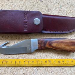 COUTEAU / Poignard &agrave; d&eacute;pecer BEAR MGC USA + ETUI CUIR / TBE