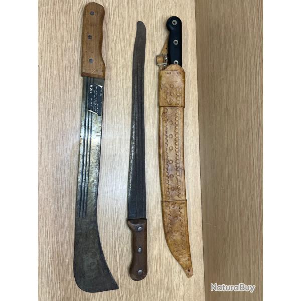 Lot de 3 machettes dont une legimitus colins et co.