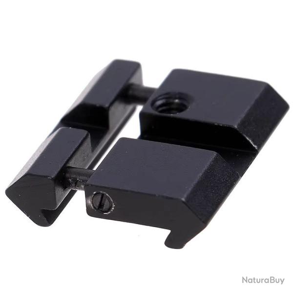 Adaptateur Rail 11mm Vers Picatinny Weaver Aluminium Profil Bas 25x24x7mm