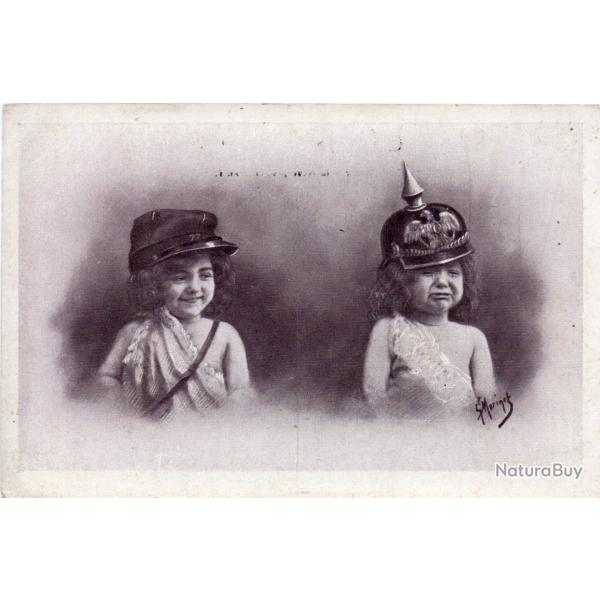CPA - ILLUSTRATEUR MORINET - L'enfant fran�ais rit, l'Allemand pleure -N�4406