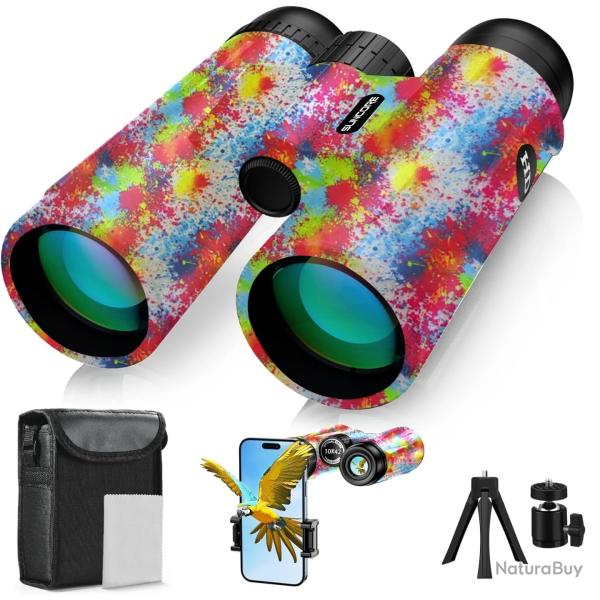 Jumelles HD 10x42 Etanches Haute Luminosit�  Avec Adaptateur Smartphone  Observation & Croisi�re