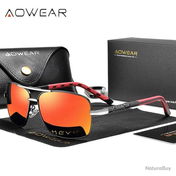 Lunettes de Soleil Carrees Polarisee HD, Modele: Orange