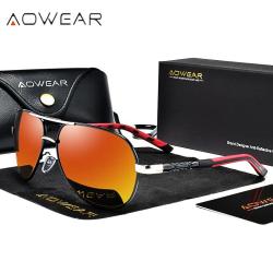Lunettes de Soleil Aviation Polarisee HD, Modele: Orange