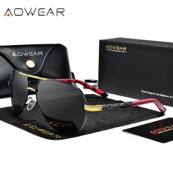 Lunettes de Soleil Aviation Polarisee HD, Modele: Noir Or