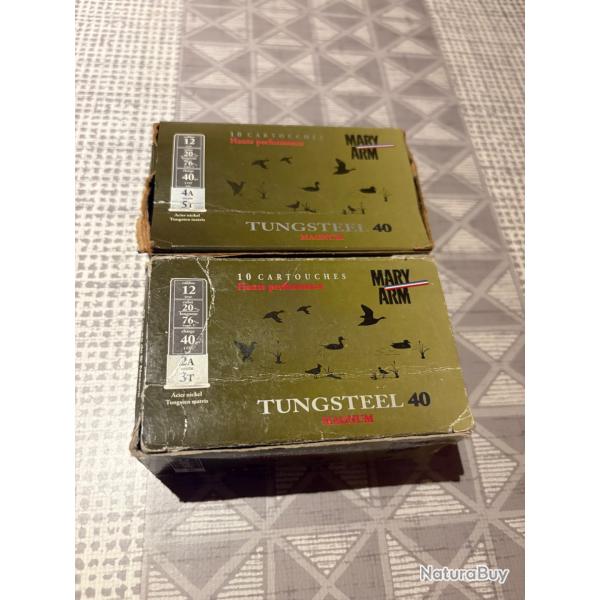 lot de 17 cartouches mary arm tungsteel 40Grs 38GRS 12/76 magnum hutte chasse
