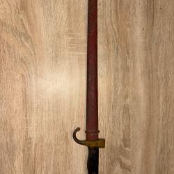 ancienne ba&iuml;onnette Berthier rosalie 1892 premi&egrave;re guerre mondiale ww1 objet collection couteau