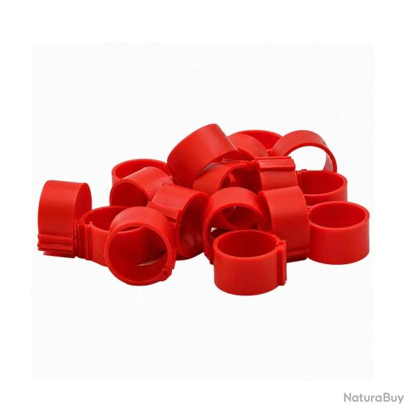 Bagues � clip �co �18mm par 50 pi�ces Rouge