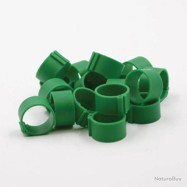 Bagues � clip �co �18mm par 50 pi�ces Vert Fonc�