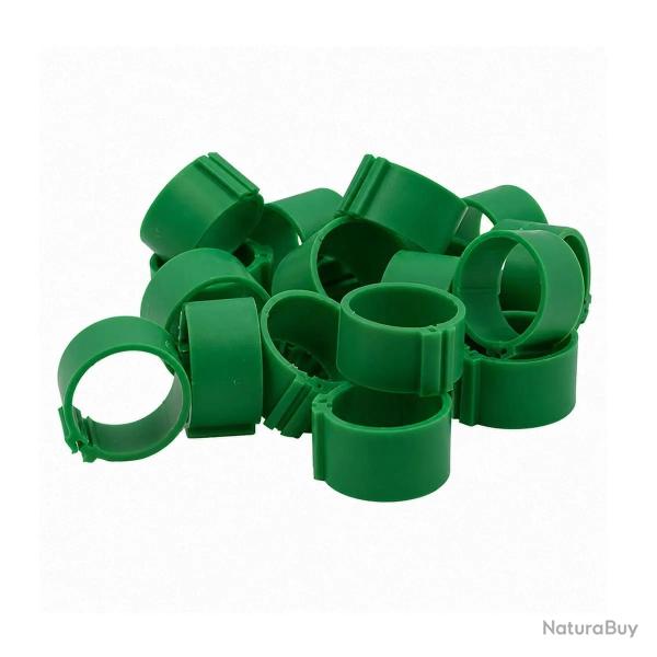 Bagues � clip �co �18mm par 50 pi�ces Vert Fonc�