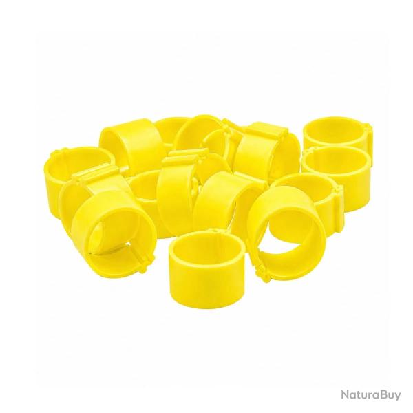 Bagues � clip �co �18mm par 50 pi�ces Jaune Fluo