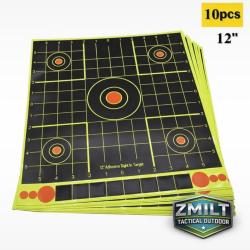 Cibles autocollantes fluo 30 cm - Lot de 10 -Entra&icirc;nement pr&eacute;cision
