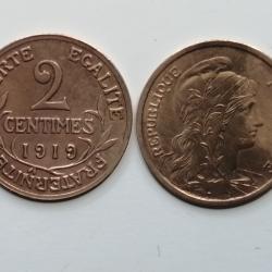 FRANCE = 1 PIECE DE  MONNAIE  DE 2 CENTIMES  DE 1919