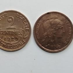 FRANCE = 1 PIECE DE  MONNAIE  DE 2 CENTIMES  DE 1920