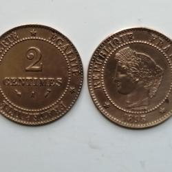 FRANCE = 1 PIECE DE  MONNAIE  DE 2 CENTIMES  DE 1895 A