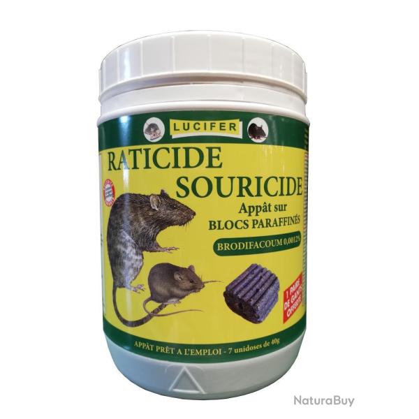 RATICIDE SOURICIDE BLOC 280G - LUCIFER