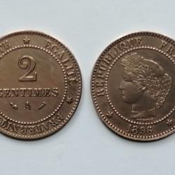 FRANCE = 1 PIECE DE  MONNAIE  DE 2 CENTIMES  DE 1896 A