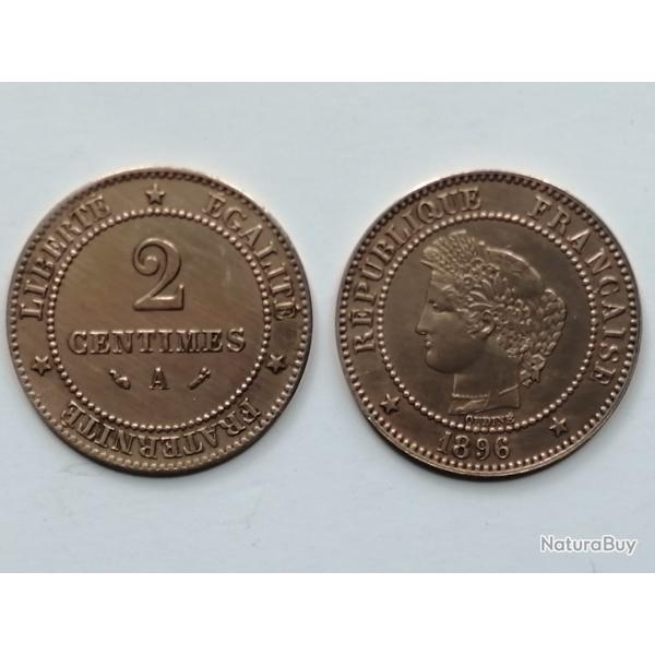 FRANCE = 1 PIECE DE  MONNAIE  DE 2 CENTIMES  DE 1896 A