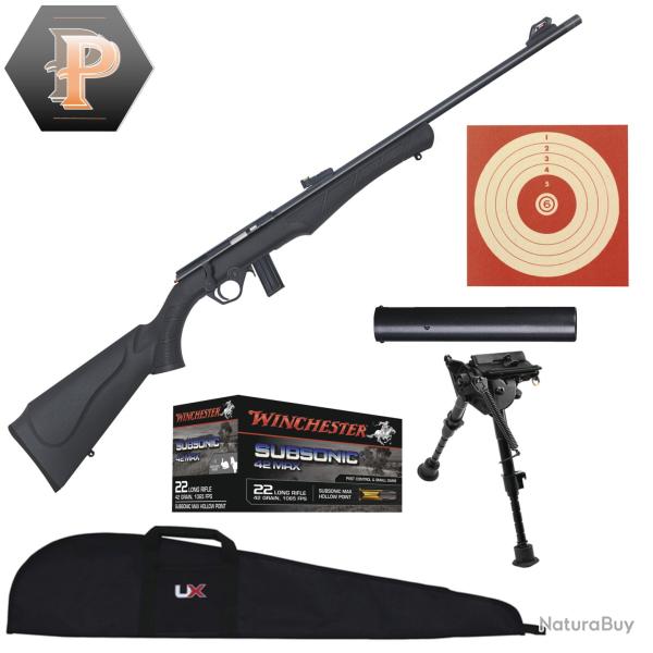 Carabine Rossi 8122 cal.22LR + mun + cibles + mds + bipied + fourreau