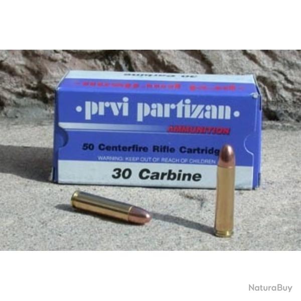 50 Cartouches Partizan Cal.30M1 FMJ-RN 110 Grains