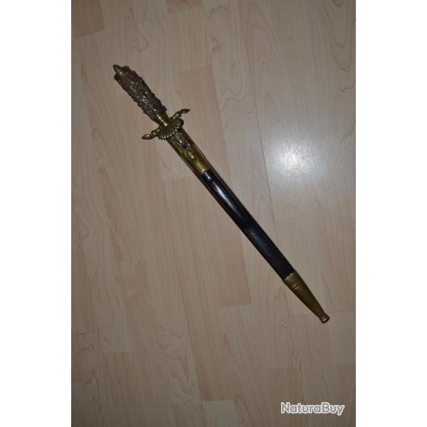 dague de garde-chasse allemande hirschfanger lame grav�e et attribu�e fin 19�me manche corne