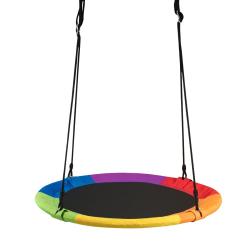 Balan&ccedil;oire nid d'oiseau diam&egrave;tre 100 cm r&eacute;glable 100-160 cm pratique et solide en tissu color&eacute; 20_0