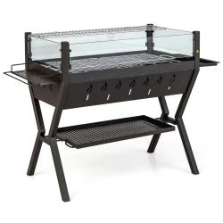 Barbecue au charbon de bois 98 x 42 x 68 cm multifunction avec support d'assaisonnement design cont