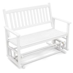Banc de jardin coulissant 126 x 68 x 100 cm confort optimal 2 personnes style moderne en bois de pe