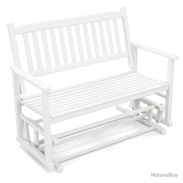 Banc de jardin coulissant 126 x 68 x 100 cm confort optimal 2 personnes style moderne en bois de pe