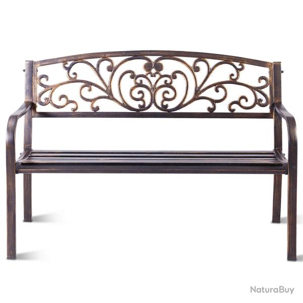 Banc de jardin 127 x 60 x 85 cm haute qualit� design �l�gant romantique en m�tal noir 20_0020563