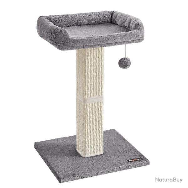 Griffoir pour chat grattoir avec plate-forme en tissu peluche 40 x 30 cm arbre � chat hauteur 71 cm