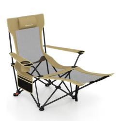 Chaises de camping pliables 152 x 83 x 75 cm dossier r&eacute;glable repose-pieds amovible style moderne e