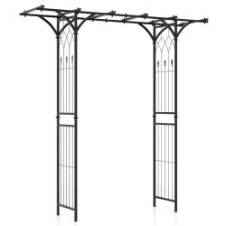 Arche de jardin en m&eacute;tal rev&ecirc;tu de poudre 208 x 52 x 208 cm pour plantes grimpantes d&eacute;corative et &eacute;