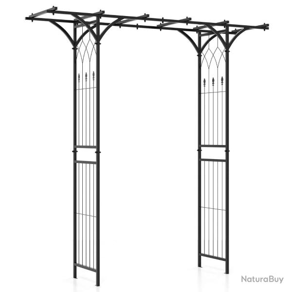 Arche de jardin en m�tal rev�tu de poudre 208 x 52 x 208 cm pour plantes grimpantes d�corative et �