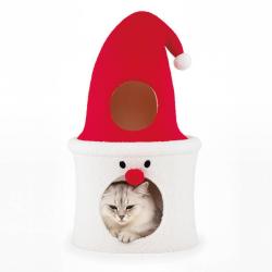 Arbre &agrave; chat mignon pour No&euml;l 40 x 75 cm confort douillet d&eacute;coratif ambiance festive en peluche ted