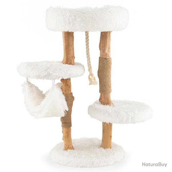 Arbre � chat en bois 41 x 41 x 87 cm avec plusieurs zones de repos et griffoirs juteux style modern