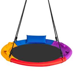 Balan&ccedil;oire nid d'oiseau ronde 100 x 100 x 100-180 cm s&eacute;curit&eacute; renforc&eacute;e assise confortable ambiance
