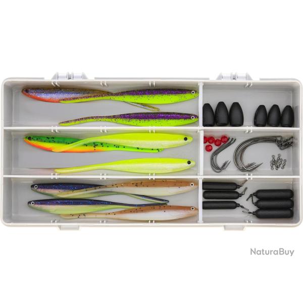 Kit Leurres Souples Westin Zander Box Dropshot Texas & Carolina 1 bo�te / 10 leurres souples / 12 pl