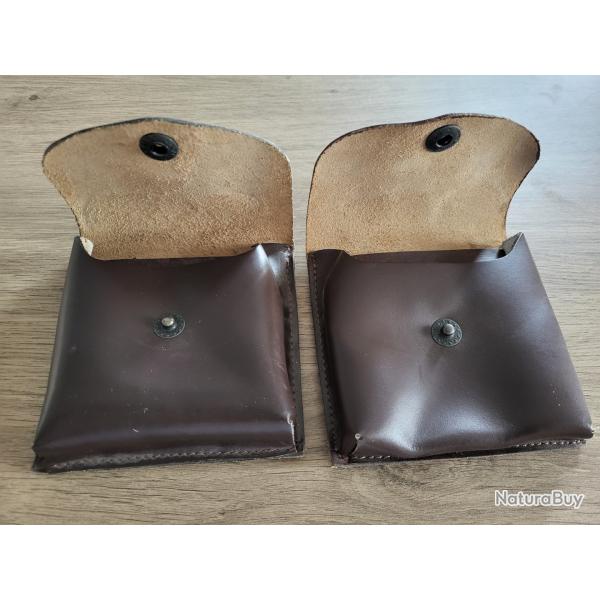 Lot 2 Ancien Porte 5 balles cuir pour ceinture Neuf